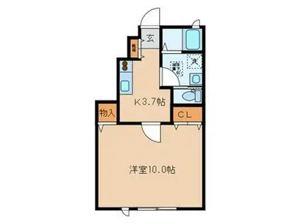 パルムドール 915267(1K/1階)の間取り写真