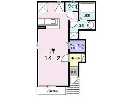 湘南新宿ライン高海 井野駅(群馬) 徒歩24分 2階建 築19年(ワンルーム/1階)の間取り写真
