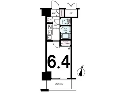 エステムコート梅田・天神橋リバーフロント(1K/13階)の間取り写真