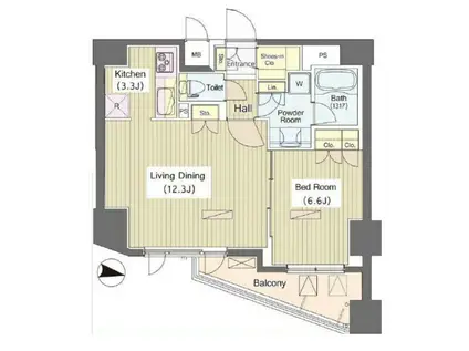 アイ・スイート東中野(1LDK/9階)の間取り写真
