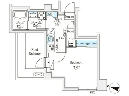フルハウス飯田橋(1K/5階)の間取り写真