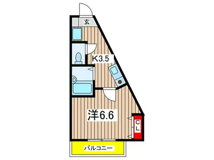 アスタリスク日吉(1K/2階)の間取り写真