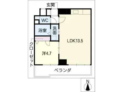 シャングリラ本山(1LDK/3階)の間取り写真