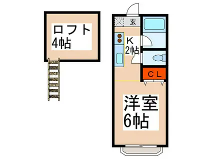 ピュア・ハウス(1K/2階)の間取り写真