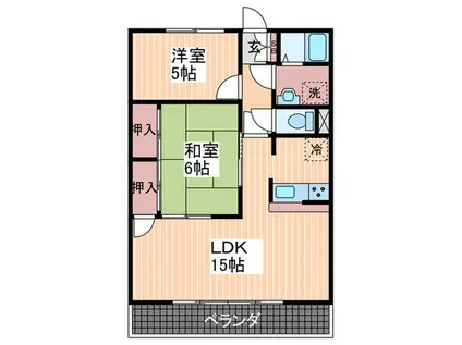 ヴィラ高須(2LDK/4階)の間取り写真