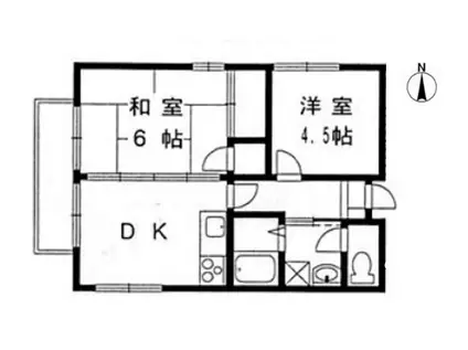 ル・トワァ・ヴェール豊栄B棟(2DK/3階)の間取り写真