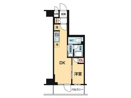 ハーモニーレジデンス大塚山手インサイド(1DK/10階)の間取り写真