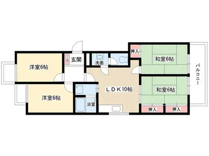 レジデンス越前(4LDK/3階)の間取り写真