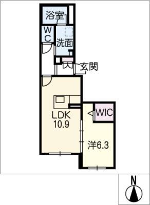 シャーメゾンとき(1LDK/1階)の間取り写真