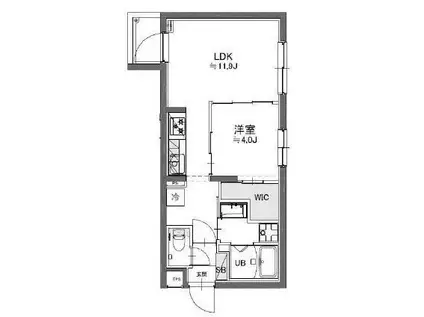 タスキリシェス洗足(1LDK/2階)の間取り写真