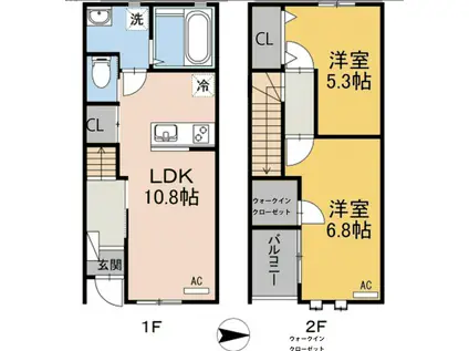 A L C A N S H E L L A(2LDK/1階)の間取り写真