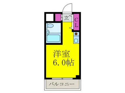 カミング(ワンルーム/3階)の間取り写真