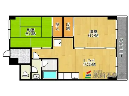 セキレイマンション大手町(2LDK/7階)の間取り写真