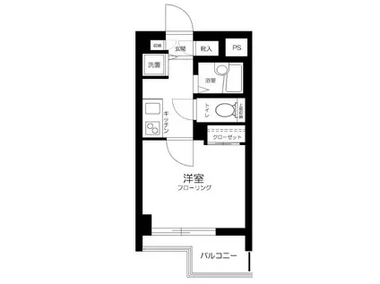 スカイコート新宿弐番館(1K/2階)の間取り写真
