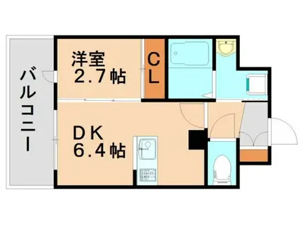 アンピールメゾン春日原駅(1DK/3階)の間取り写真