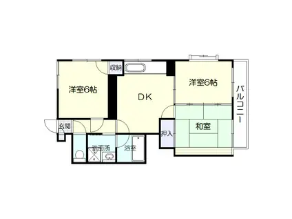 サンリッツ唐湊(3DK/3階)の間取り写真