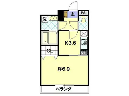 EARLGREY泉(1K/1階)の間取り写真