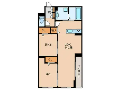 D-PRECIOUS武蔵野(2LDK/1階)の間取り写真
