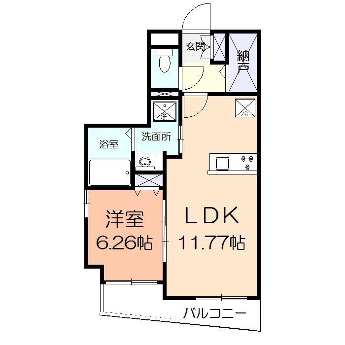 村光ビル(1LDK/2階)の間取り写真