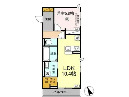 DS LIEN  E(1LDK/3階)の間取り写真