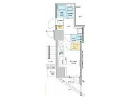 プラウドフラット文京千駄木(ワンルーム/2階)の間取り写真