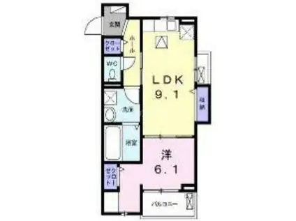 DOMANI(1LDK/1階)の間取り写真