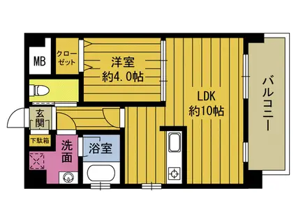 ルネスG 新賀来西(1LDK/2階)の間取り写真