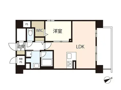 リヴィエール東白島(1LDK/8階)の間取り写真