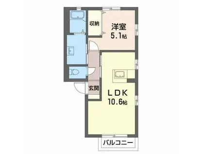 アルポ菅野(1LDK/2階)の間取り写真
