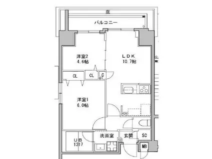 S-RESIDENCE押上CLAIR(2LDK/11階)の間取り写真