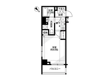 プレール・ドゥーク板橋区役所前(1K/5階)の間取り写真