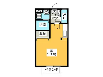 TAORMINA(ワンルーム/2階)の間取り写真