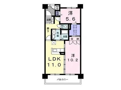 アーデントグレイス(2LDK/2階)の間取り写真