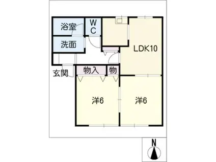 フィオーレ青木 A棟(2LDK/2階)の間取り写真