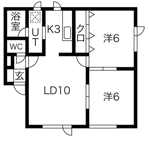 ハイデンスKANO(2LDK/2階)の間取り写真