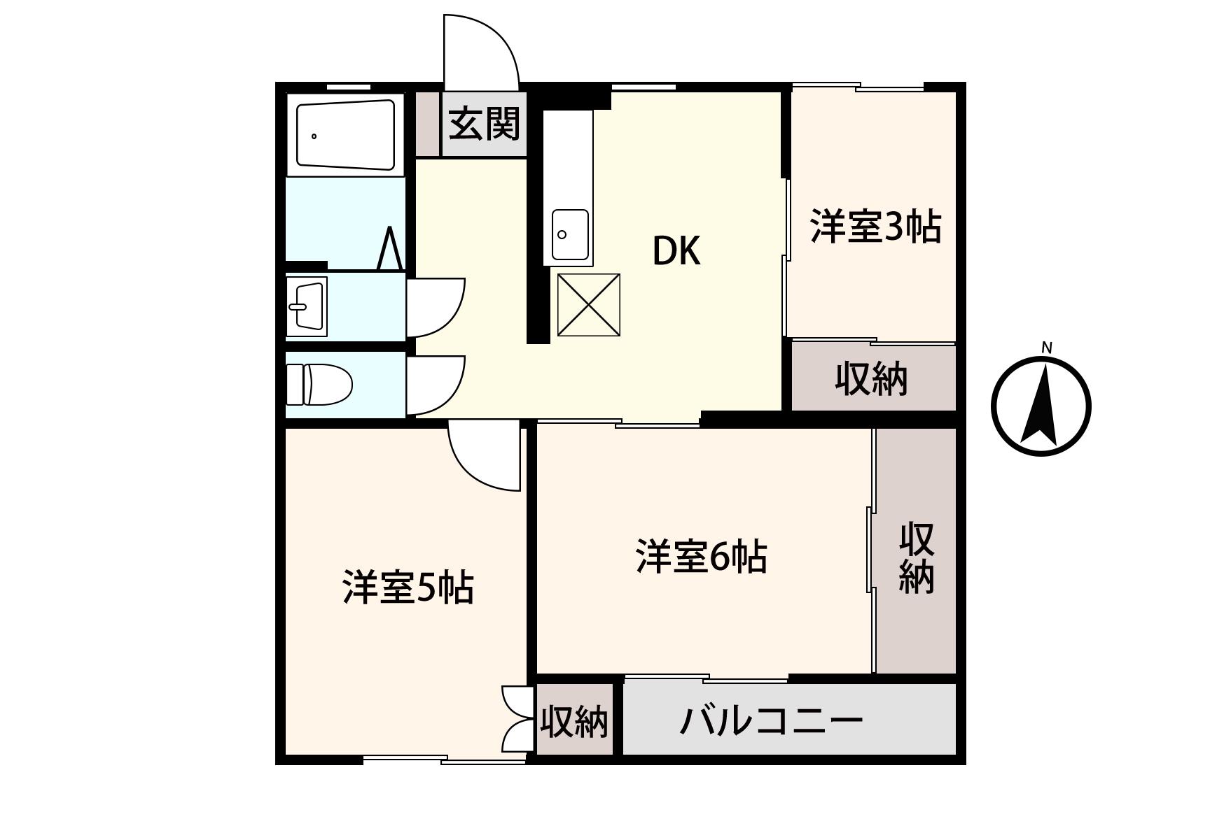 アントワーヌ富山II(3DK/3階)の間取り写真