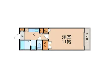 ベルメゾンMIYAZAKI(1K/1階)の間取り写真