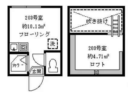 フェリスドルチェ(ワンルーム/2階)の間取り写真