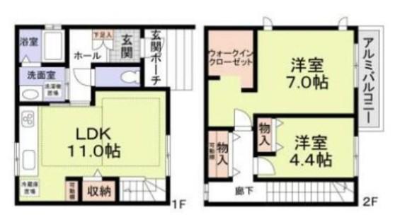 J COURT(2LDK/1階)の間取り写真