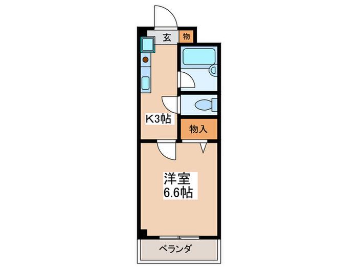 アイミビル(1K/2階)の間取り写真