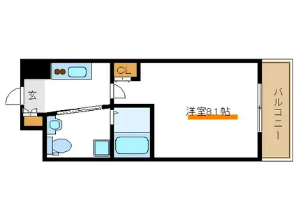 ウエスト VINE(1K/7階)の間取り写真