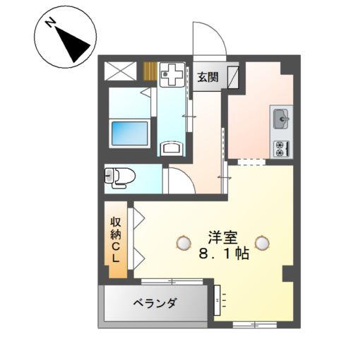 コンフォース栄(1K/2階)の間取り写真