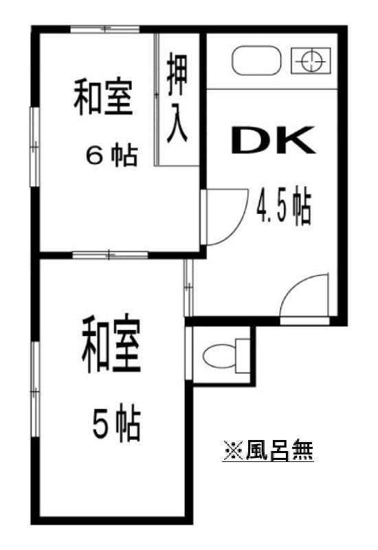 小林荘(2DK/2階)の間取り写真