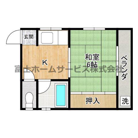 清水谷喜多ビル(1K/3階)の間取り写真