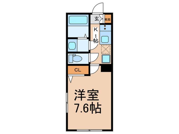 ウェルスクエアイズム下北沢(1K/1階)の間取り写真