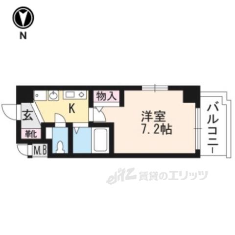 EC京都烏丸3ジャパニズム(1K/3階)の間取り写真