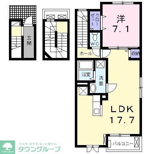 ヤマト.M(1LDK/3階)の間取り写真