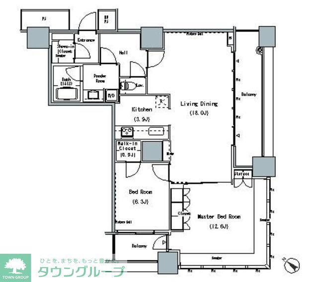 THE TOKYO TOWERS MIDTOWER(2LDK/11階)の間取り写真