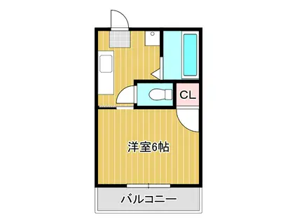 玉井ハイツII(1K/2階)の間取り写真