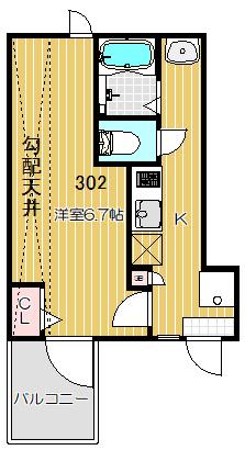 都営浅草線 戸越駅 徒歩1分 3階建 築5年(1K/3階)の間取り写真
